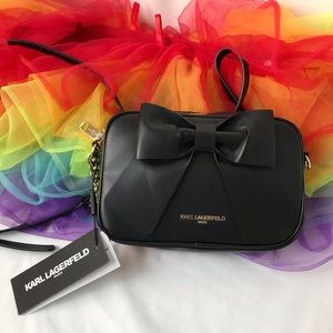 NWT Karl Lagerfeld black bag with bow